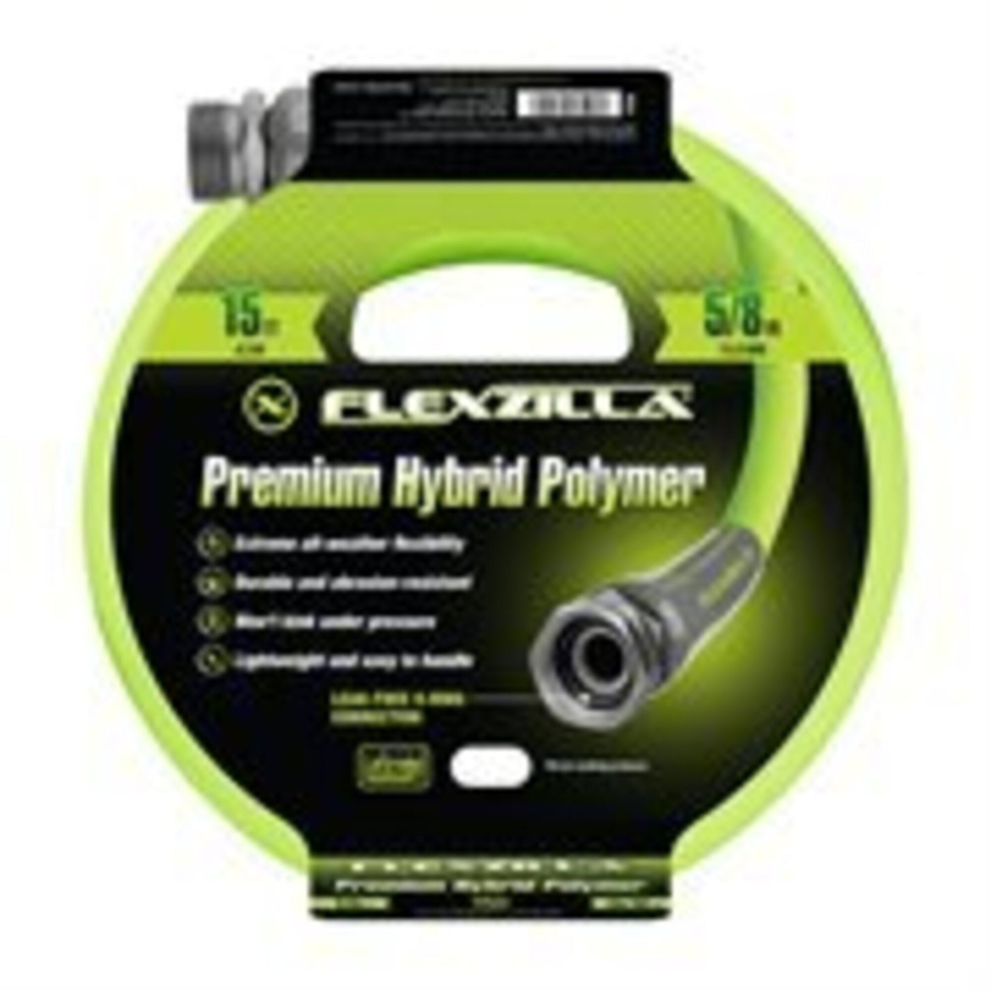 Legacy Manufacturing Flexzilla Garden Hose — 5/8in. x 15ft., UV Resistant, Hybrid Polymer, Drinking Water Safe, Model# LEGHFZG515YW